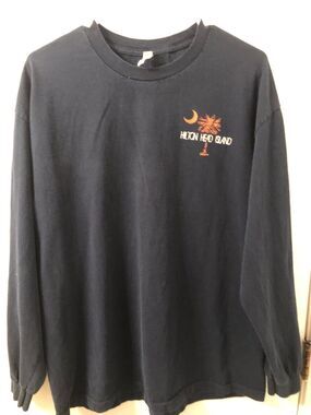 Hilton Head South Carolina Long Sleeve Black Allstyle Brand XL